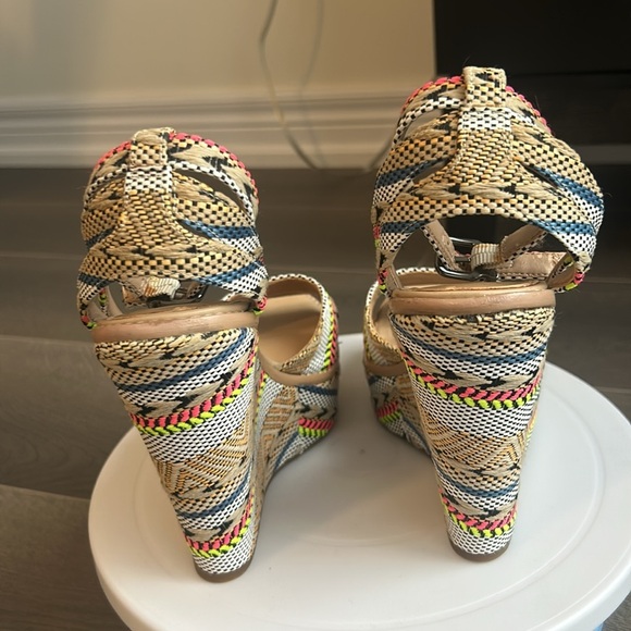 Gianni Bini Multicoloured Ankle Strap Platform Wedge Boho Sandals Women Size 7.5 - Picture 8 of 17